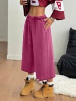 Elorivane Women Charcoal Gray Washed Shorts, Baggy Elastic Waist Cowgirl Vintage Athleisure Streetwear - Image 13
