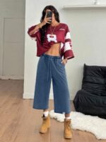 Elorivane Women Charcoal Gray Washed Shorts, Baggy Elastic Waist Cowgirl Vintage Athleisure Streetwear - Image 8