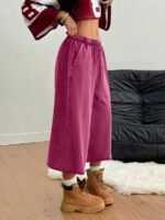 Elorivane Women Charcoal Gray Washed Shorts, Baggy Elastic Waist Cowgirl Vintage Athleisure Streetwear - Image 17
