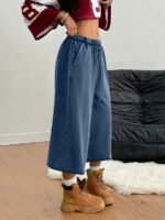 Elorivane Women Charcoal Gray Washed Shorts, Baggy Elastic Waist Cowgirl Vintage Athleisure Streetwear - Image 11
