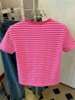 Elorivane Women's Pink-Brown Striped Y2K Tee, Casual Summer - Image 19