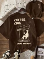 Elorivane Women's Coffee Club Graphic Tee, Casual Short Sleeve - Image 11