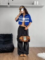 Elorivane Women Green Sport Graphic Crop Top, Loose Short Sleeve Back To School Festival Shirt - Image 37