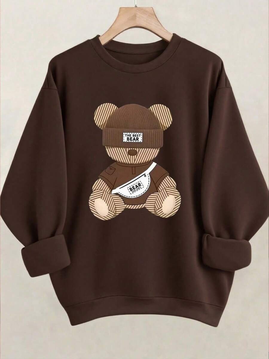 1773482475900613ff9bd654344f7f29ac109cea6c_thumbnail_900x Elorivane Women's Thermal Lined Bear Print Sweatshirt, Oversized Long Sleeve - Image 1