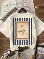 Elorivane Women's Cowboy Goose Print Tee, Casual Summer - Image 14