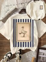 Elorivane Women's Cowboy Goose Print Tee, Casual Summer - Image 8