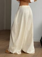 Elorivane Women Brown Striped Cargo Pants, Oversized Curved Hem Vintage Summer Fall Streetwear Trousers - Image 20
