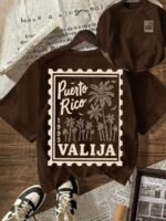 Elorivane Women's Seaside Coconut Palm Graphic Tee, Round Neck Casual Short Sleeve Top for Spring Summer Vacation - Image 11