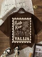 Elorivane Women's Seaside Coconut Palm Graphic Tee, Round Neck Casual Short Sleeve Top for Spring Summer Vacation - Image 12