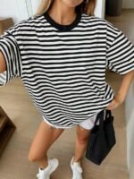 Elorivane Women's Oversized Loose Tee, Casual Summer Vacation - Image 25
