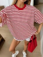 Elorivane Women's Oversized Loose Tee, Casual Summer Vacation - Image 9