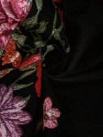 Elorivane Plus Size Women Summer Short Sleeve Floral Print Dress, Patchwork Lace Trim, Resort Wear Casual Holiday Embroidered Beach Vacation Black - Image 15