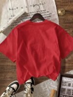 Elorivane Women's Leopard & Star Graphic Tee, Round Neck Casual Short Sleeve Summer T-Shirt - Image 27