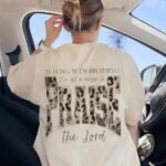 Elorivane Women's Praise The Lord Leopard Print Tee, Christian Casual Summer