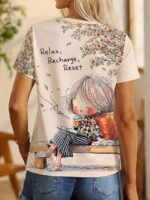Elorivane Women's Allover Print Casual Top, Summer - Image 2