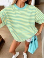 Elorivane Women's Oversized Loose Tee, Casual Summer Vacation - Image 51
