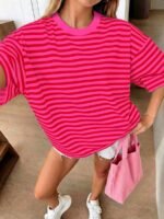 Elorivane Women's Oversized Loose Tee, Casual Summer Vacation - Image 59