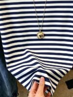 Elorivane Women's Pink-Brown Striped Y2K Tee, Casual Summer - Image 45