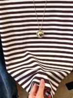 Elorivane Women's Pink-Brown Striped Y2K Tee, Casual Summer - Image 66