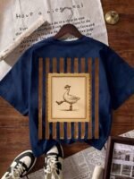 Elorivane Women's Cowboy Goose Print Tee, Casual Summer - Image 21