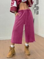 Elorivane Women Charcoal Gray Washed Shorts, Baggy Elastic Waist Cowgirl Vintage Athleisure Streetwear - Image 16