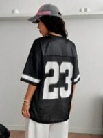 Elorivane Unisex Khaki Number Graphic T-Shirt, Loose V-Neck Y2K Streetwear Short Sleeve Top - Image 6