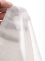 Elorivane Plus Size White Blouse, Textured Waist-Cinching Gold Decor Long Sleeve Commuter Resort Top - Image 3