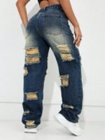 Elorivane Purple Straight Leg Jeans, Y2K Carnival Street, High Waist Slant Pockets, Casual Spring Fall Pants - Image 3