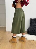 Elorivane Women Charcoal Gray Washed Shorts, Baggy Elastic Waist Cowgirl Vintage Athleisure Streetwear - Image 33
