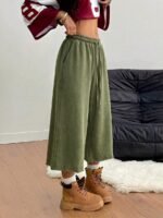 Elorivane Women Charcoal Gray Washed Shorts, Baggy Elastic Waist Cowgirl Vintage Athleisure Streetwear - Image 31