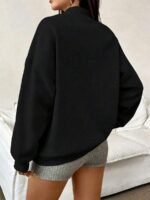 Elorivane Plus Size Fall Half-Zip Long Sleeve Loose Sweatshirt - Image 2