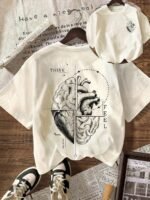Elorivane Women's Heart Mind Balance Art Graphic Tee, Casual Summer - Image 2