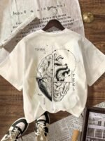 Elorivane Women's Heart Mind Balance Art Graphic Tee, Casual Summer - Image 8