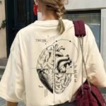 Elorivane Women's Heart Mind Balance Art Graphic Tee, Casual Summer