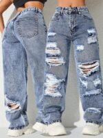 Elorivane Black Straight Leg Jeans, Y2K Rave Vintage, High Waist Side Pocket Slit, Casual Spring Fall Pants - Image 37