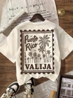 Elorivane Women's Seaside Coconut Palm Graphic Tee, Round Neck Casual Short Sleeve Top for Spring Summer Vacation - Image 21