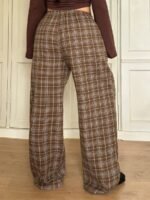 Elorivane Plus Size Plaid Pajama Pants, Elastic Waist Loose Casual Trousers - Image 7