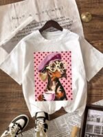 Elorivane Women's Polka Dot Dachshund Tee, Casual Minimalist Summer - Image 13