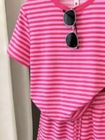 Elorivane Women's Pink Floral 2-Piece Co-Ord, Short Sleeve Tee & Shorts, Elegant Summer Set - Image 4