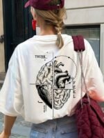 Elorivane Women's Heart Mind Balance Art Graphic Tee, Casual Summer - Image 9