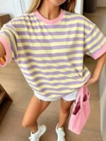 Elorivane Women's Oversized Loose Tee, Casual Summer Vacation - Image 84