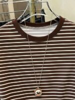 Elorivane Women's Pink-Brown Striped Y2K Tee, Casual Summer - Image 70