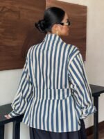 Elorivane Plus Size White Shirt, Lapel Half-Open Tie Hem Long Sleeve Spring Autumn Blouse - Image 30