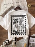 Elorivane Women's Seaside Coconut Palm Graphic Tee, Round Neck Casual Short Sleeve Top for Spring Summer Vacation - Image 30