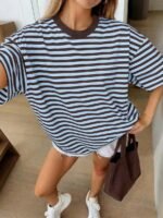 Elorivane Women's Oversized Loose Tee, Casual Summer Vacation - Image 38
