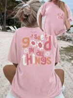 Elorivane Women's Plus Size Beach Quote Graphic Tee, Casual Summer - Image 10
