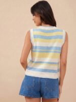 Elorivane Women Lobster Intarsia Sweater Vest, Round Neck Multi Stitch Western Cowgirl Fall Winter Casual Top - Image 17
