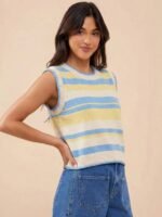 Elorivane Women Lobster Intarsia Sweater Vest, Round Neck Multi Stitch Western Cowgirl Fall Winter Casual Top - Image 18