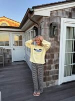 Elorivane Women's Butter Yellow Fish Graphic Knit Pullover, French Chic - Image 5