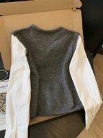 Elorivane Women's Grey V-Neck Knit Vest With Scarf Decoration | Commuter Elegant Sleeveless Sweater Vest Fall - Image 8